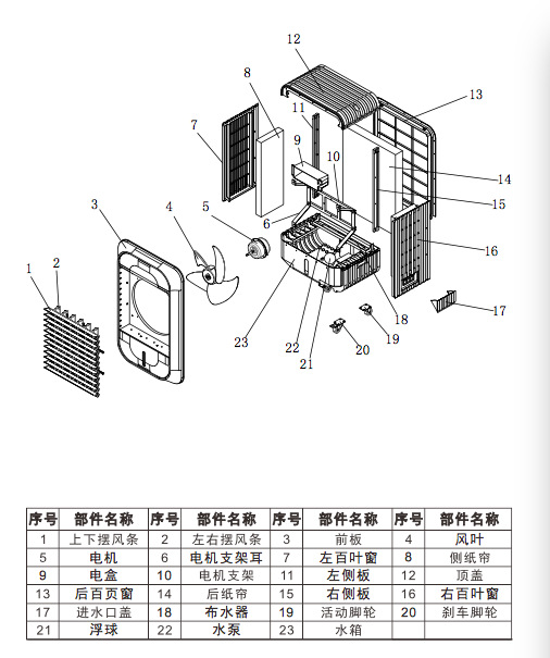 4800风量商务家用型湿纸帘蒸发式冷风机移动环保水降温环保空调