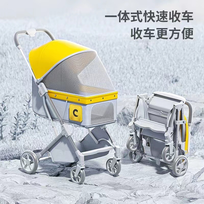 Pet Outing Trolley Portable Foldable Dog Cat Teddy Scooter Small and Medium Size Dog Cat Outing Supplies
