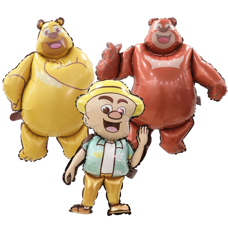 正版熊出没卡通造型铝膜气球 光头强熊大卡通气球地摊小礼品气球