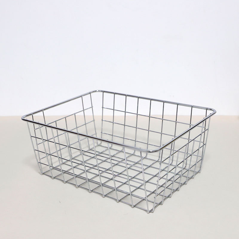 法国玫瑰金色金属电镀铁艺储物篮收纳篮铁线篮收纳筐仿金铁丝篮子