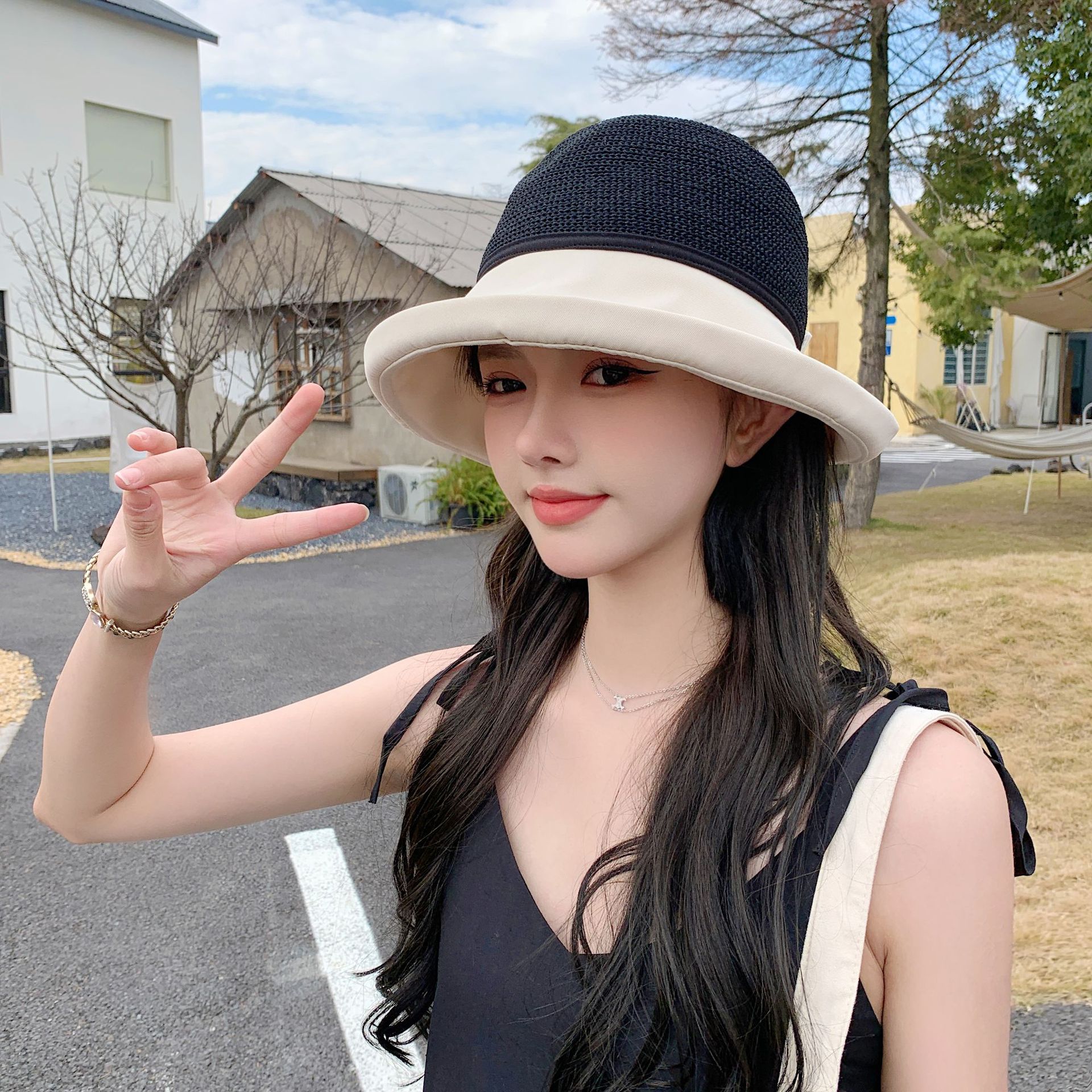 2023 New Style Fisherman Hat Women's Spring and Summer Small Brim Breathable Sun Hat Outdoor Travel Sun Protection Sun Hat Wholesale
