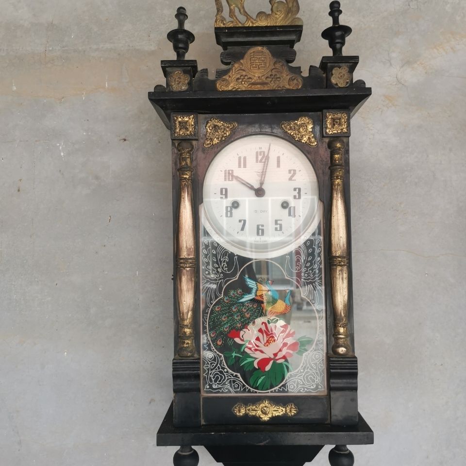 热卖马头挂钟民俗老物件影视道具八十年代的产物老钟表挂钟座钟代