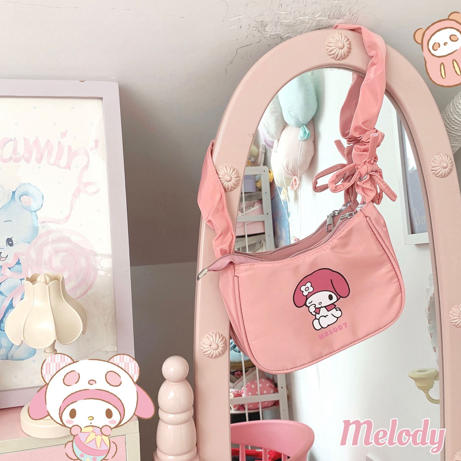 New Japanese Sanrio Cinnamoroll Babycinnamoroll Clow M Melody Bag Female Underarm Bag Cute High Sense French Style Female
