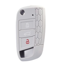适用大众高尔夫GTI折叠3键硅胶钥匙包帕萨特软胶锁匙套汽车遥控套
