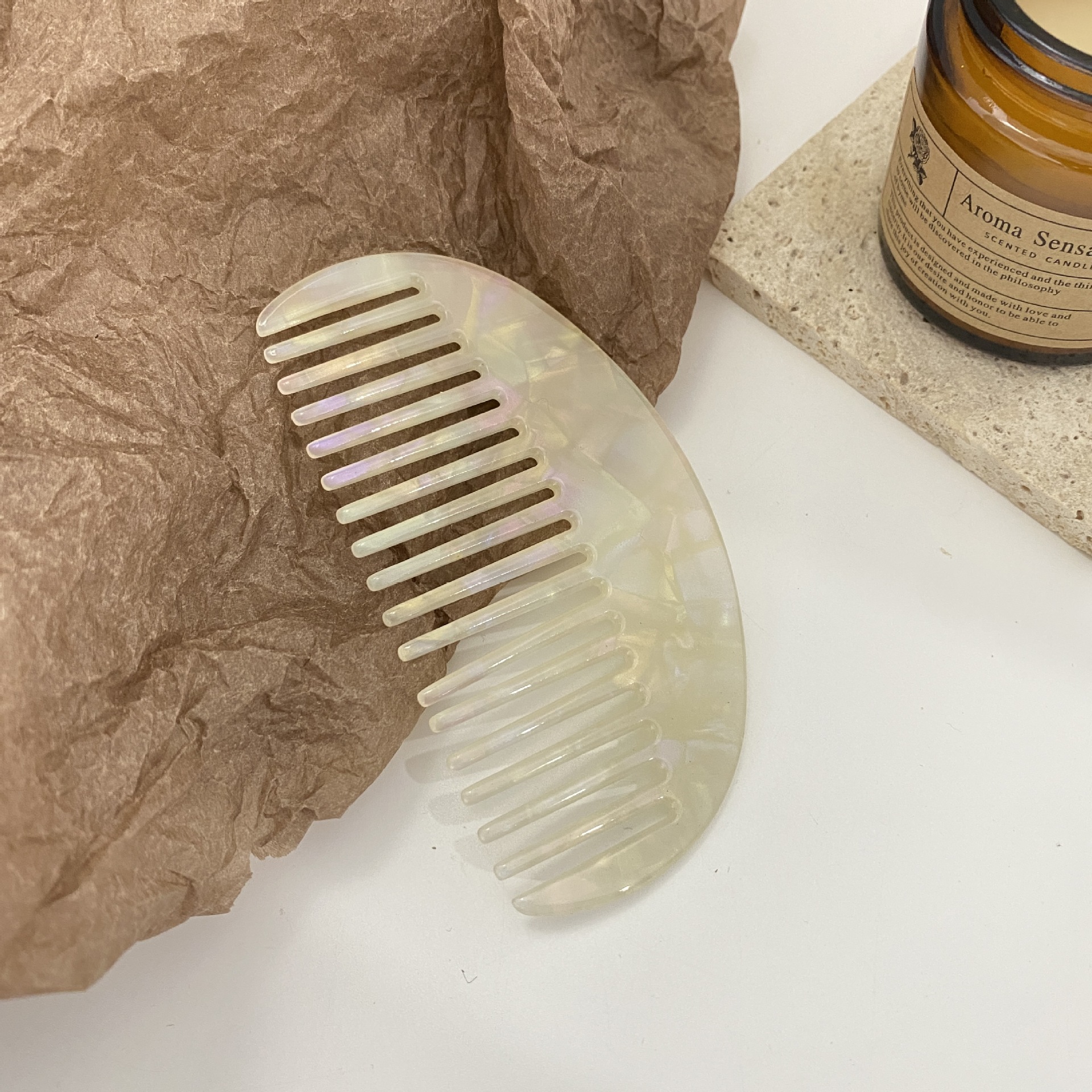 欧美时尚玳瑁多色醋酸板材防静电梳子 韩国ins乖巧可爱美发梳发饰