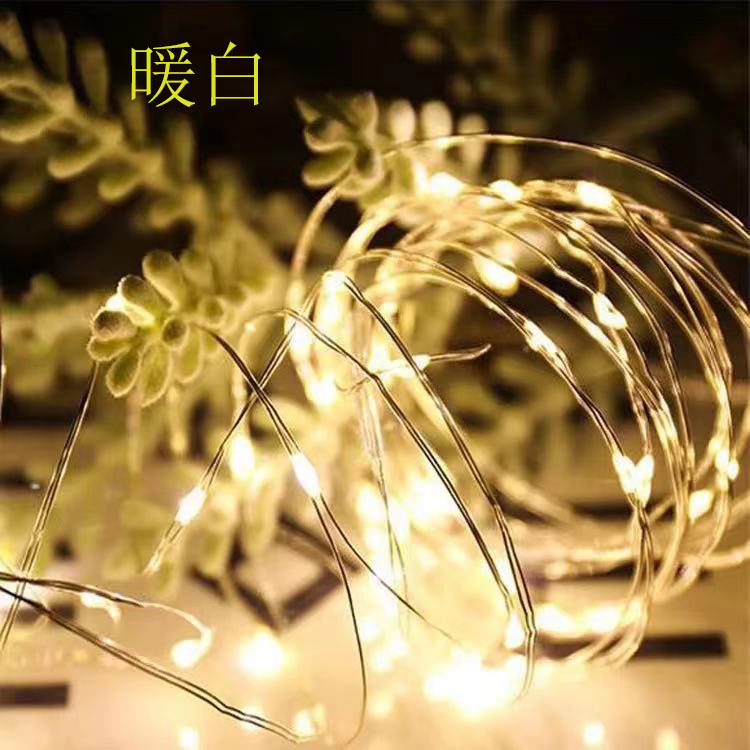 Led Copper Wire Light Button Lighting Chain Birthday Light Small String Battery Colored Lights Christmas Banquet Cake Decoration Dress up Products