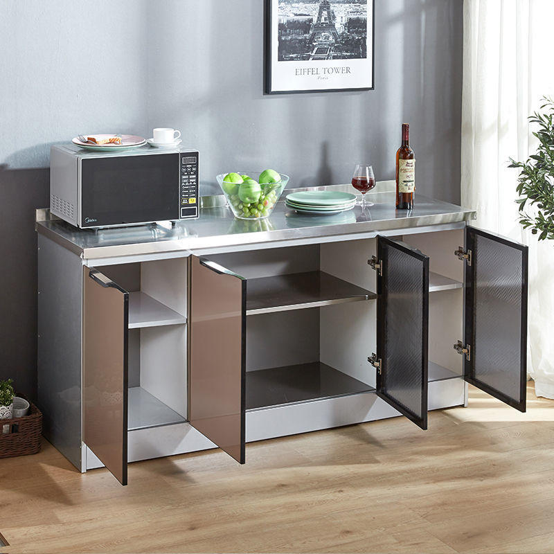 灶台水池一体厨柜不锈钢橱柜简易整体厨房灶台柜经济型储物放碗柜