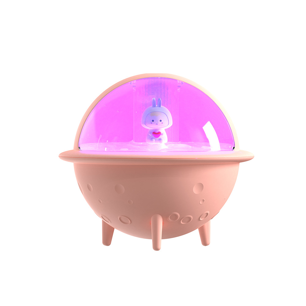New Home Office Small Bedroom Mute Spray Colorful Night Light Bear Doll Space Capsule Humidifier