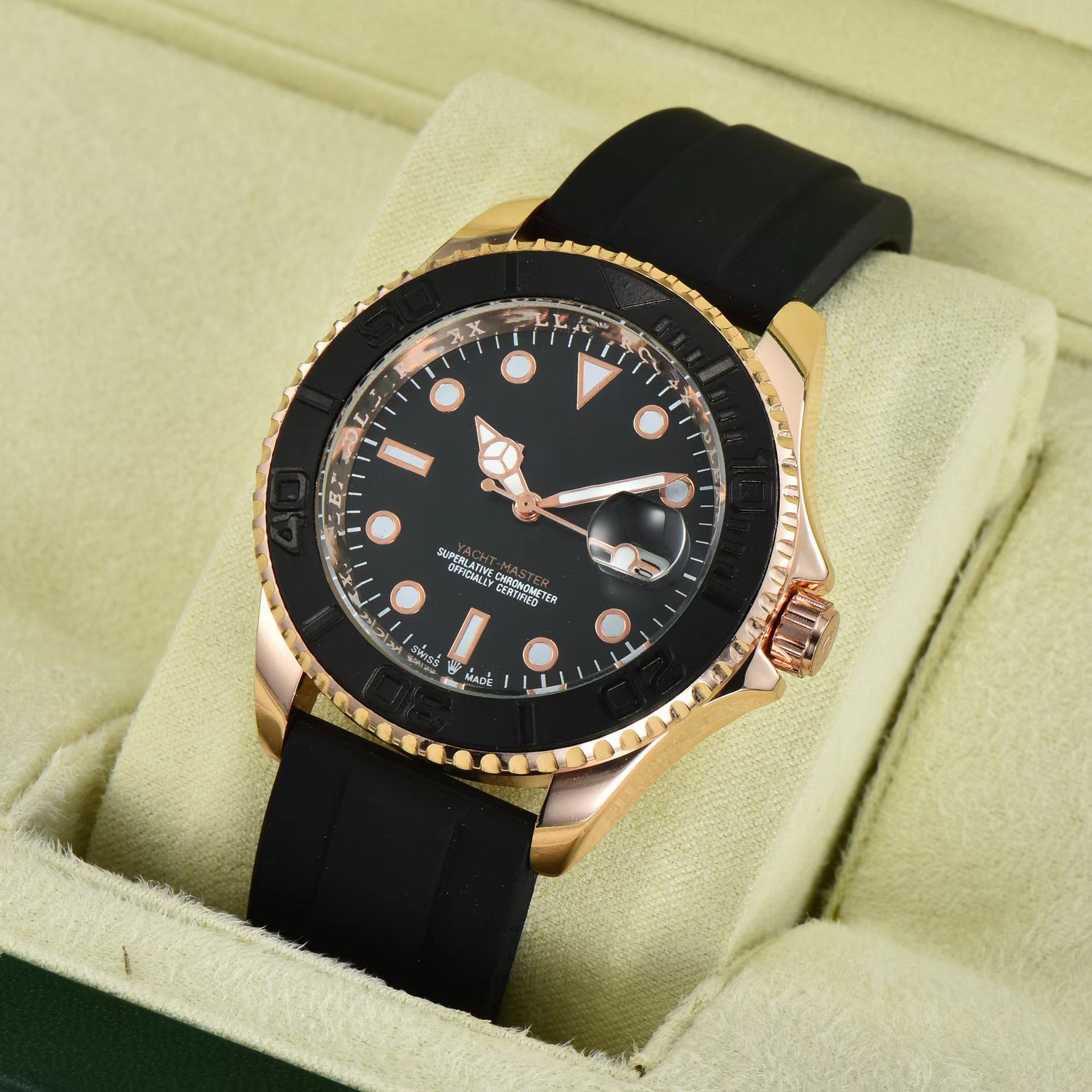 游艇名仕外贸劳家潜航者水鬼男士时尚硅胶表带速卖通跨境石英手表