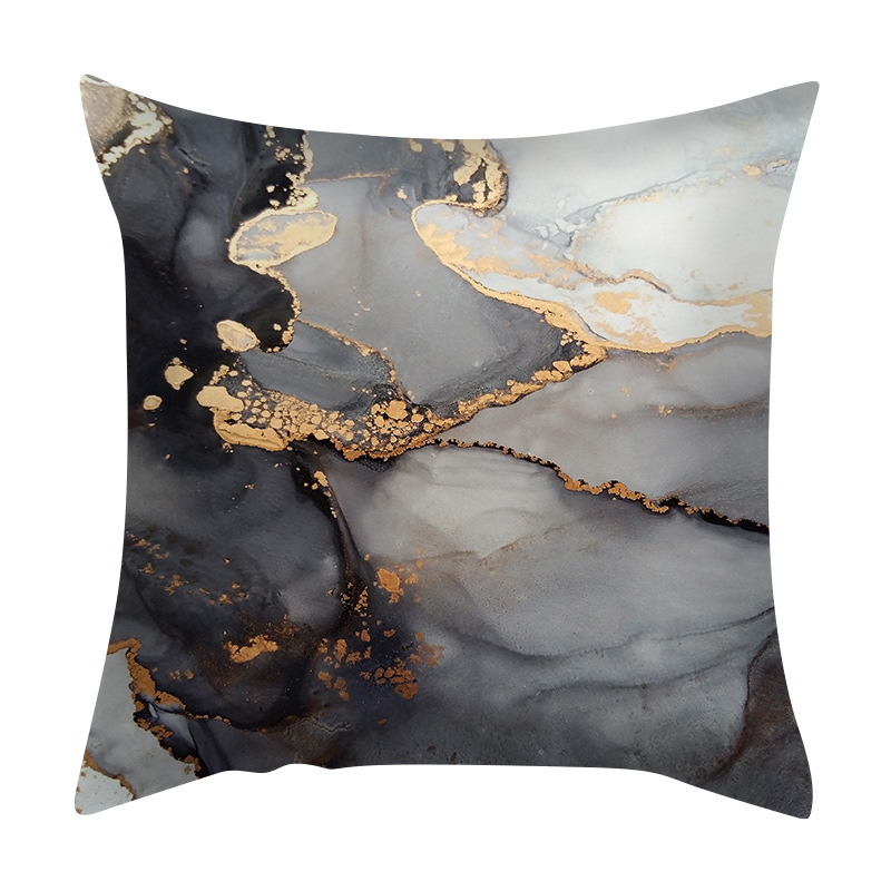 2023 Exclusive for Cross-Border Marble Texture Pillow Cover Living Room Home Sofa Bedroom Throw Pillowcase Peach