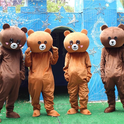 布朗熊卡通人偶服装 求婚小熊人偶服卡通可爱人偶装-阿里巴巴