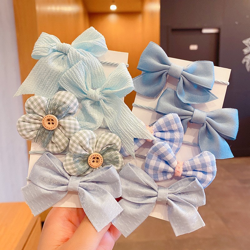 Children's Rubber Band Baby Hair Rope Girls' Fabric Flower Bow Tie Does Not Hurt Hair Accessories Cute Hair Ring Tie Horsetail Headwear