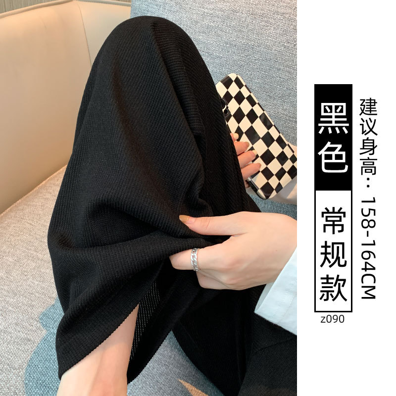 Narrow Wide-Leg Pants Women's Pants Spring and Autumn 2024 New Thin Chenille Mop Straight Small Casual Pants