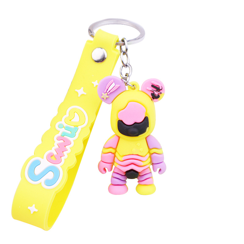 Creative Graffiti Violent Bear Keychain Pendant Couple Bags Car Pendant Cartoon Little Doll Accessories Key Chain