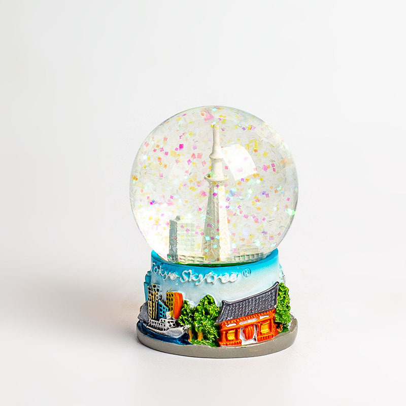 创意东京塔文创建筑教学楼纪念品树脂水晶球雪花球企业礼品定制