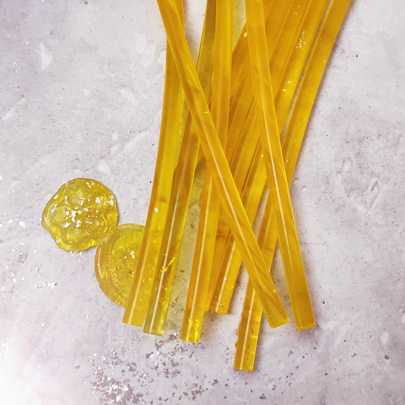 彩色透明单色链接陶瓷蜡透明黄透明金色不断不碎不硬透明彩色火漆