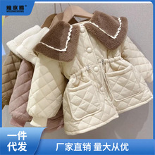 包邮女童棉服外套2022新款儿童棉服时尚韩版宝宝冬季衣服加绒加厚