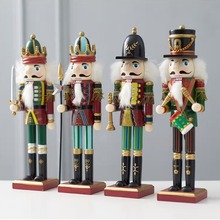 跨境圣诞胡桃夹子家居创意木质摆件士兵摆设主题餐厅童装店装饰品