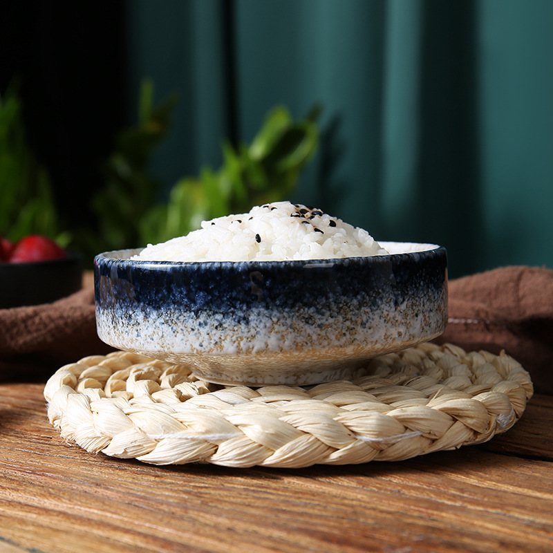 日式粗陶餐具蒸菜商用浅口米饭碗钵仔韩式拌饭碗火锅调料酱料小碗