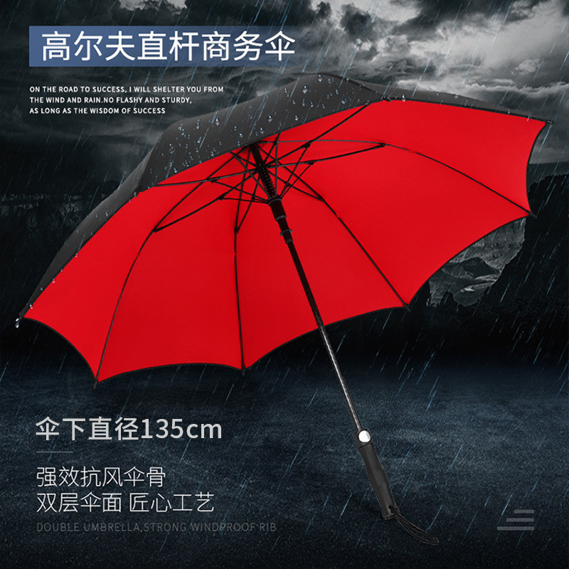 Automatic Large Umbrella Long Handle Wind-Resistant Large Double Three Women's Oversized Double-Layer Windproof Men's Storm Special Reinforcement