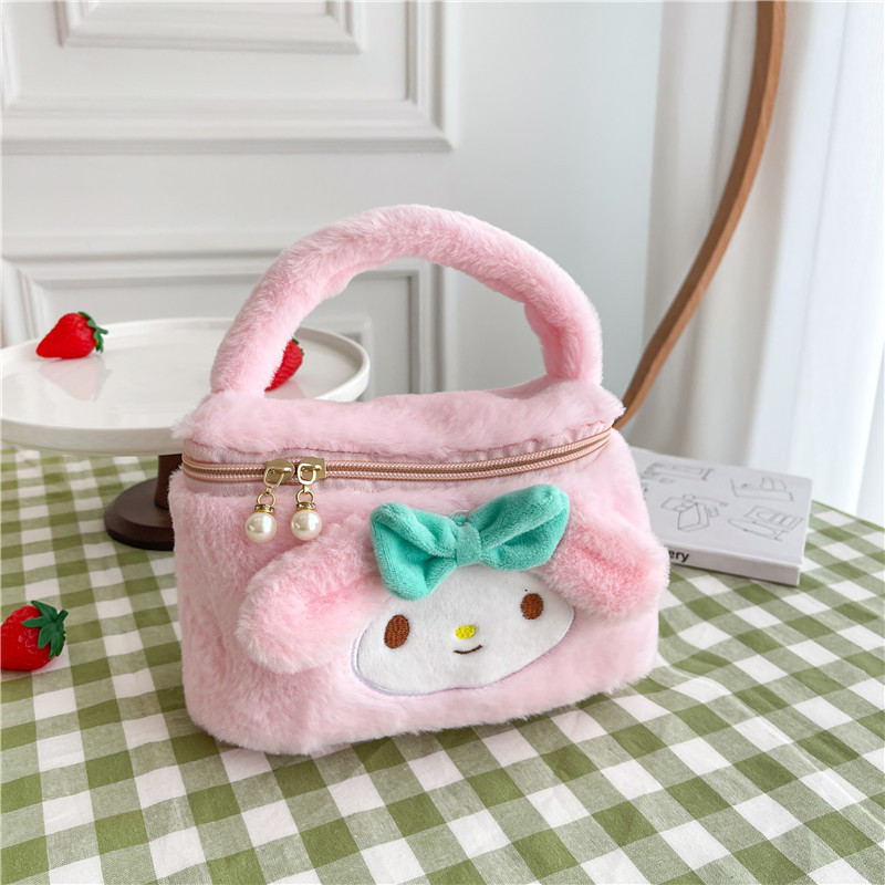 Storage Cosmetic Bag New Cute Cinnamoroll Babycinnamoroll Series Soft and Adorable Handbag Cartoon Funny Stitch Bucket Bag