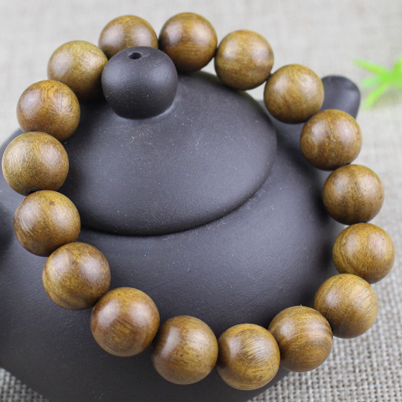 南美阿根廷绿檀手串香木1.2单圈男女佛珠手链高密香味好见光变绿