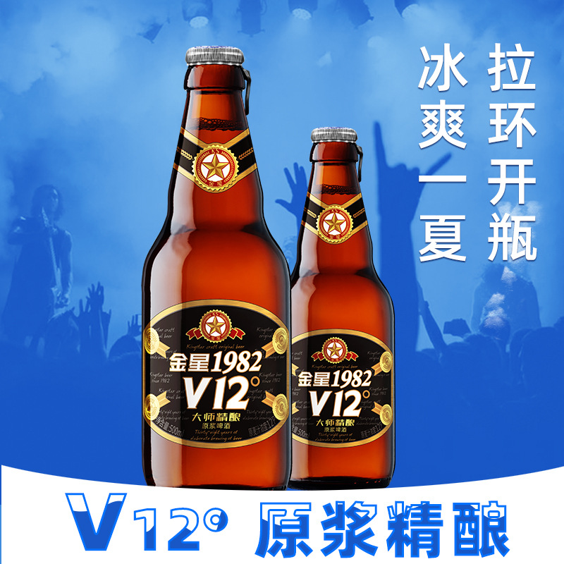 金星啤酒v12黑支500ml*12瓶整箱发货批发