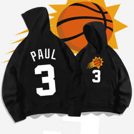 y太阳队克里斯保罗3号球衣连帽卫衣男秋季宽松青年篮球运动上衣服