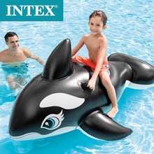 跨境INTEX58561充气浮排黑鲸鱼坐骑水上充气玩具浮排网红同款