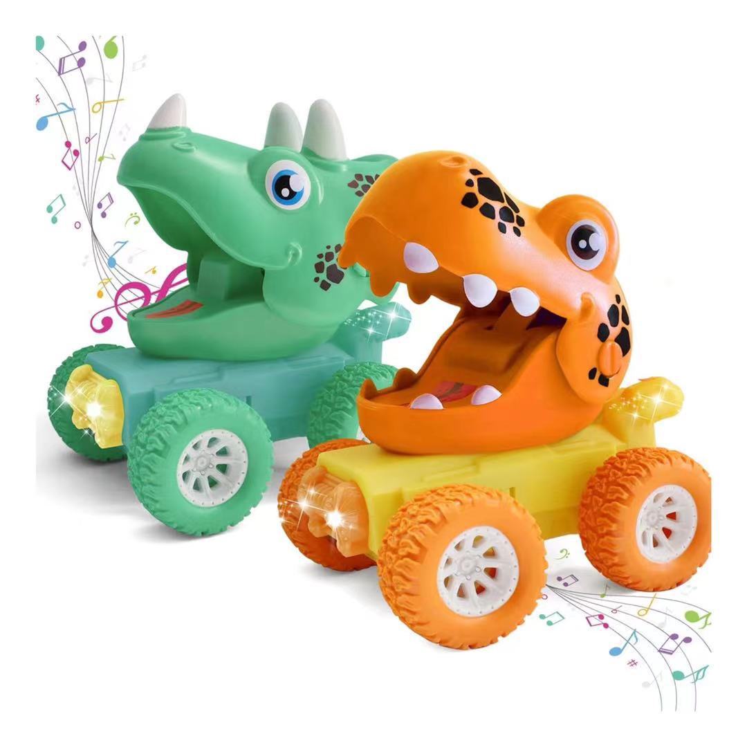 3岁男孩恐龙玩具车5岁男孩回力恐龙汽车圣诞节生日礼物女孩玩具