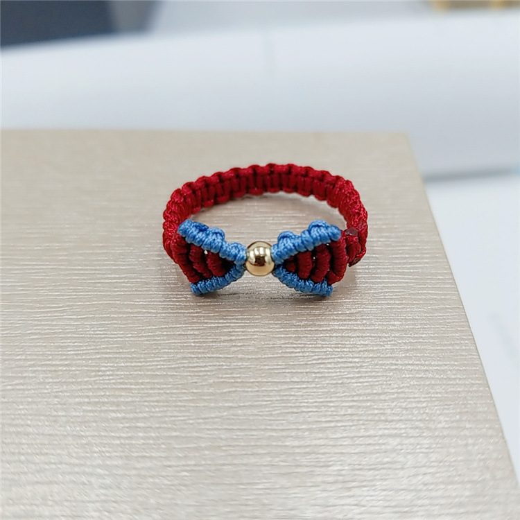 在逃公主戒指女工编织蝴蝶结黄金转运珠diy手小红书抖