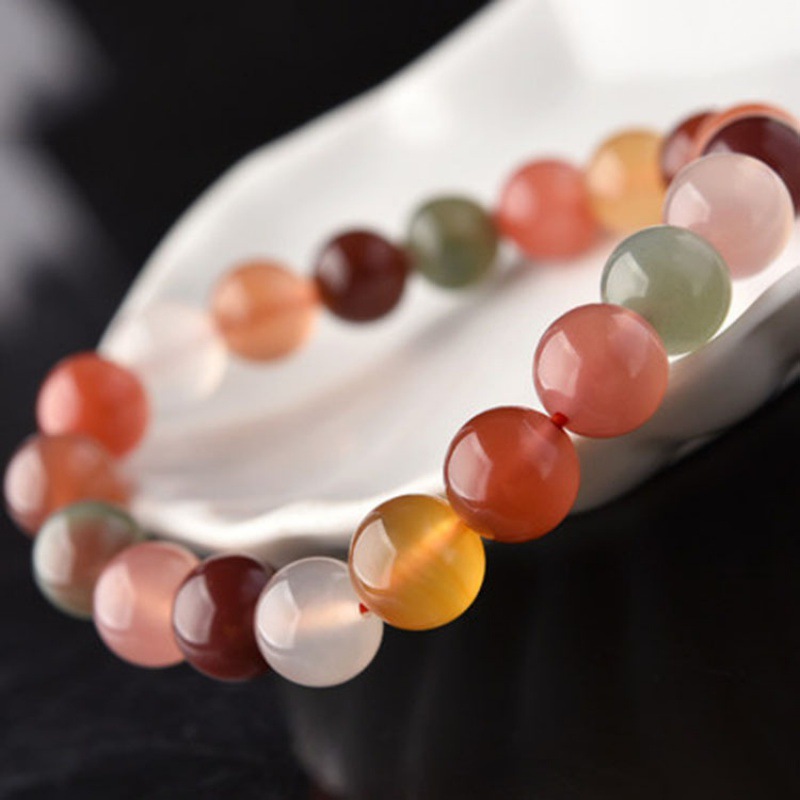 盐源玛瑙七彩玛瑙手链女款糖果色单圈水晶玉手串-阿里巴巴