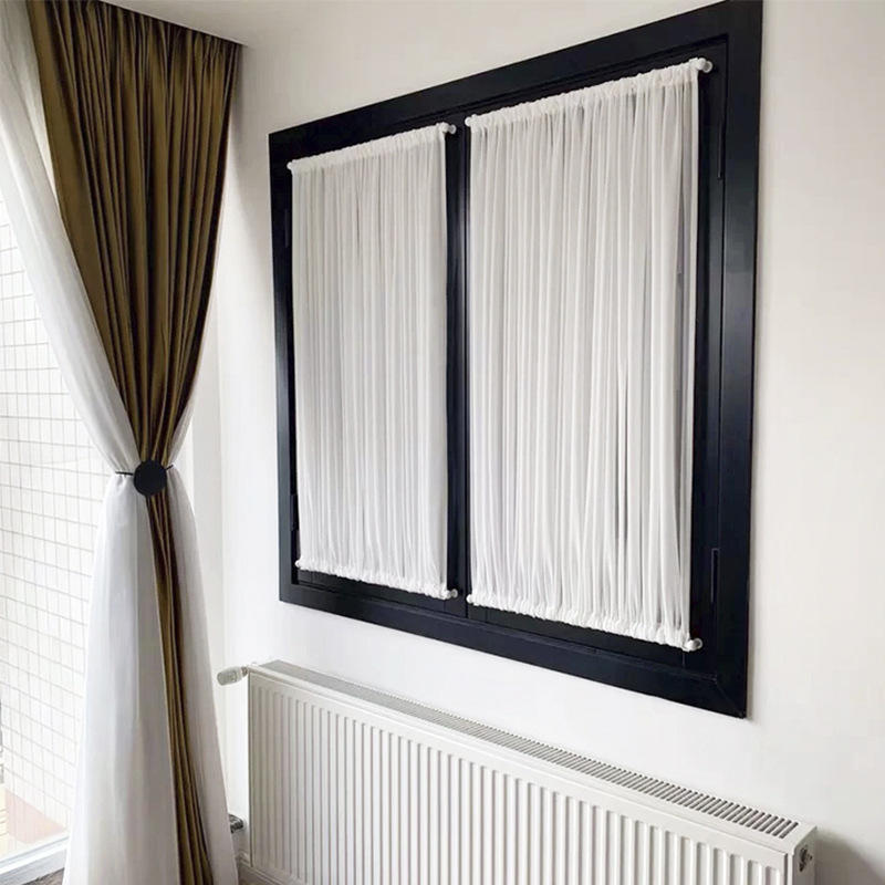 简易白烤漆窗帘杆罗马杆纱帘窗帘杆拉杆小型门帘半帘配件简单杆子