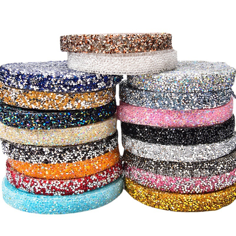Manufacturer 1.5/3cm Resin Diamond Band Hot Melt Adhesive Rhinestone Rhinestone Rhinestone Shoe Bag Crystal Stick-on Crystals Clothing Drill Chain