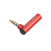 铝合金壳镀金头红色90度转弯CTIA-OMTP耳机麦克风制式转换插头