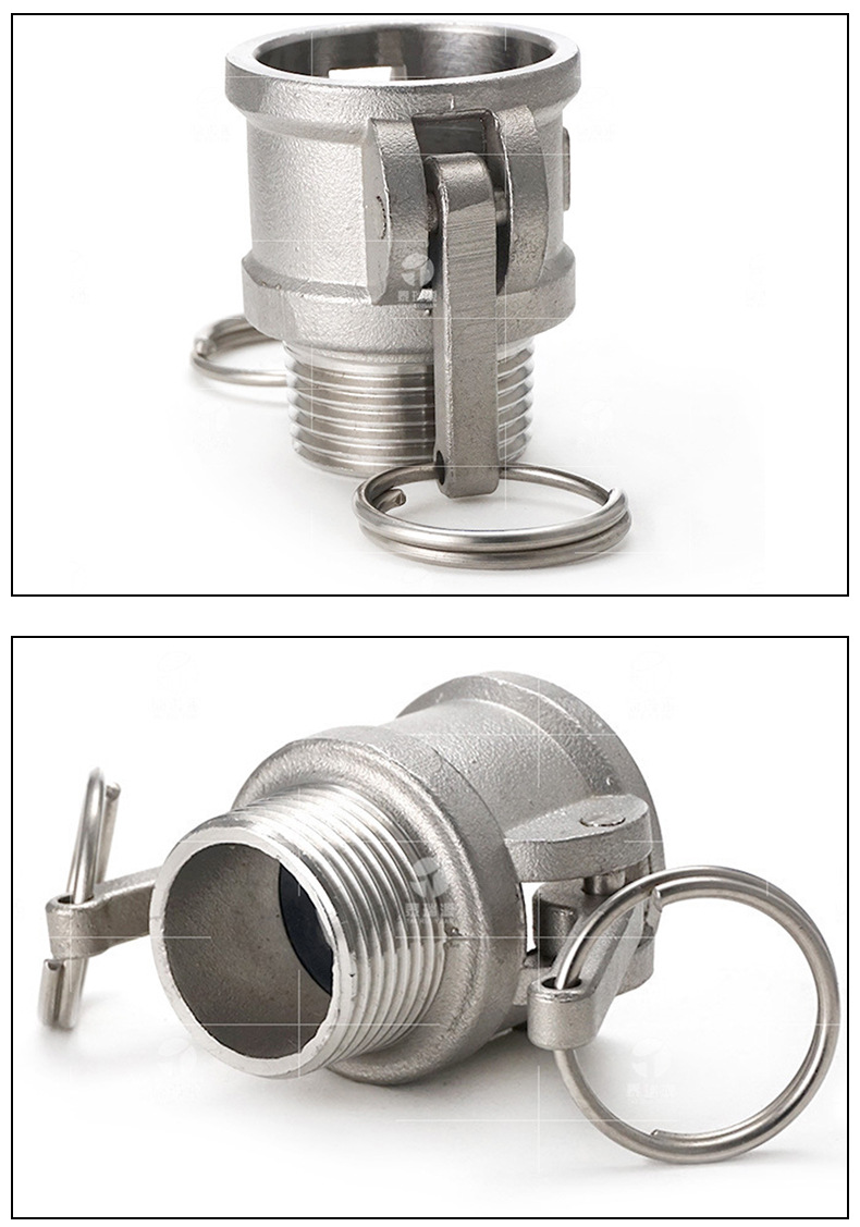 b型不锈钢焊接扳把式外螺纹快装接头母头卡扣式快速接头