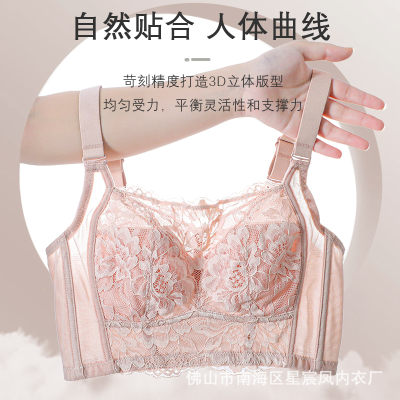 Plus Size Thin Underwear Wireless Bra Tube Top Full Cup Big Chest Small Women's Ultra-Thin Bra Qiannaimei