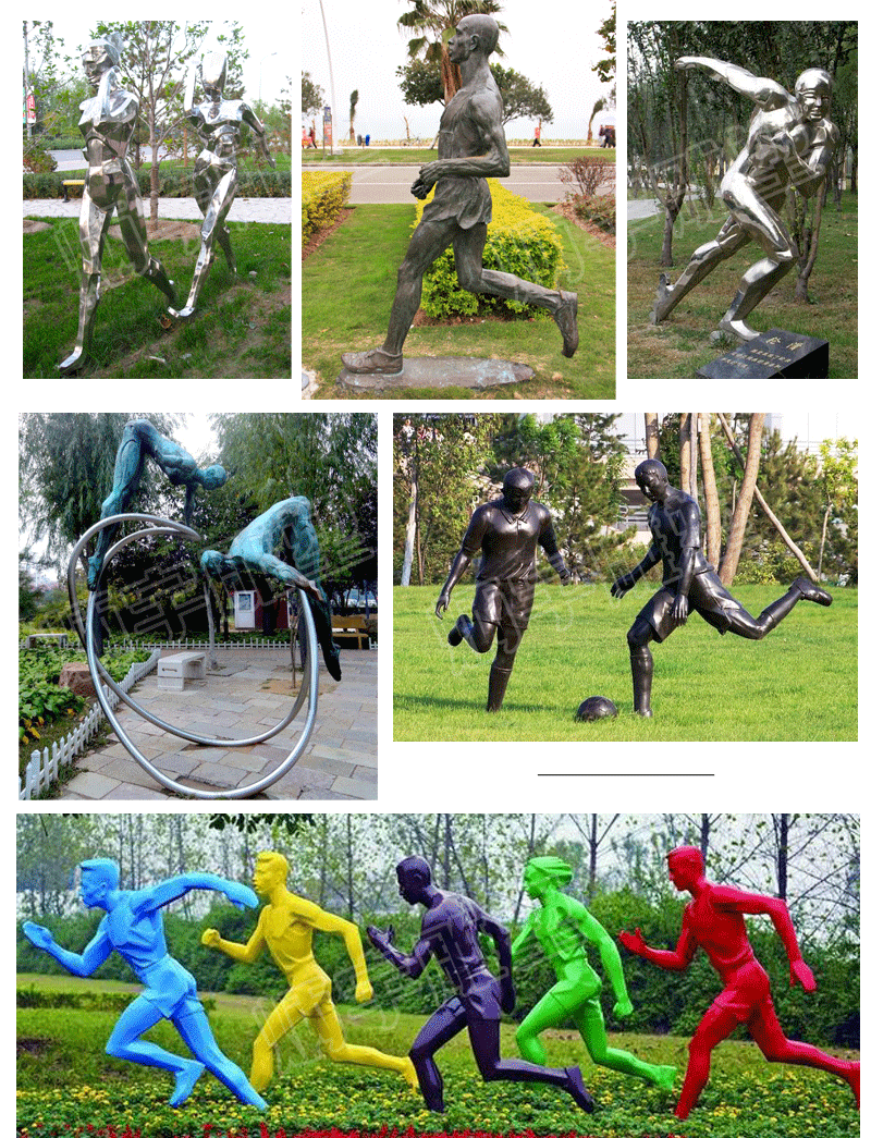 跨栏人物不锈钢雕塑定制体育广场运动主题抽象跑步景观小品雕塑
