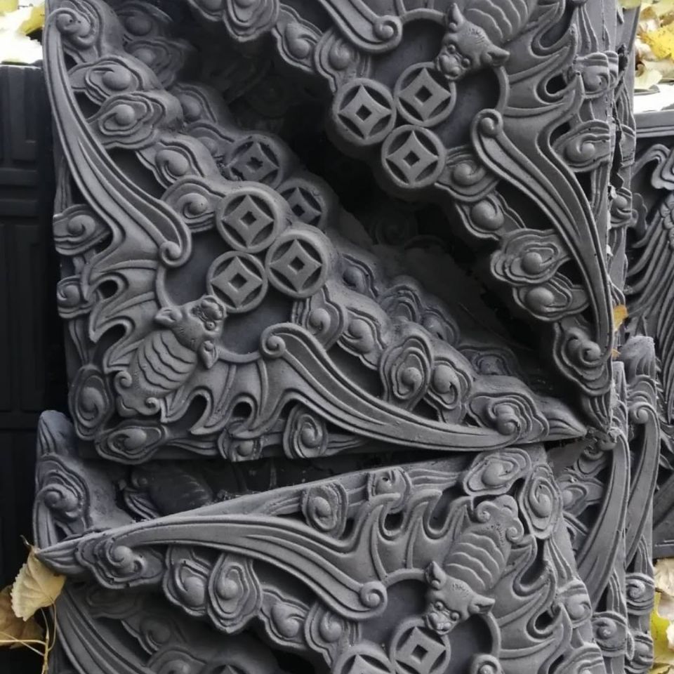 包邮32*32cm菊花角花 仿古砖雕 中式古建砖雕 浮雕 影壁墙 挂壁