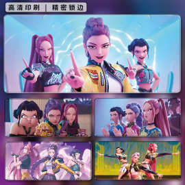Kpop猎魔女团鼠标垫超大二次元耐脏电脑键盘垫电竞游戏跨境厚桌垫