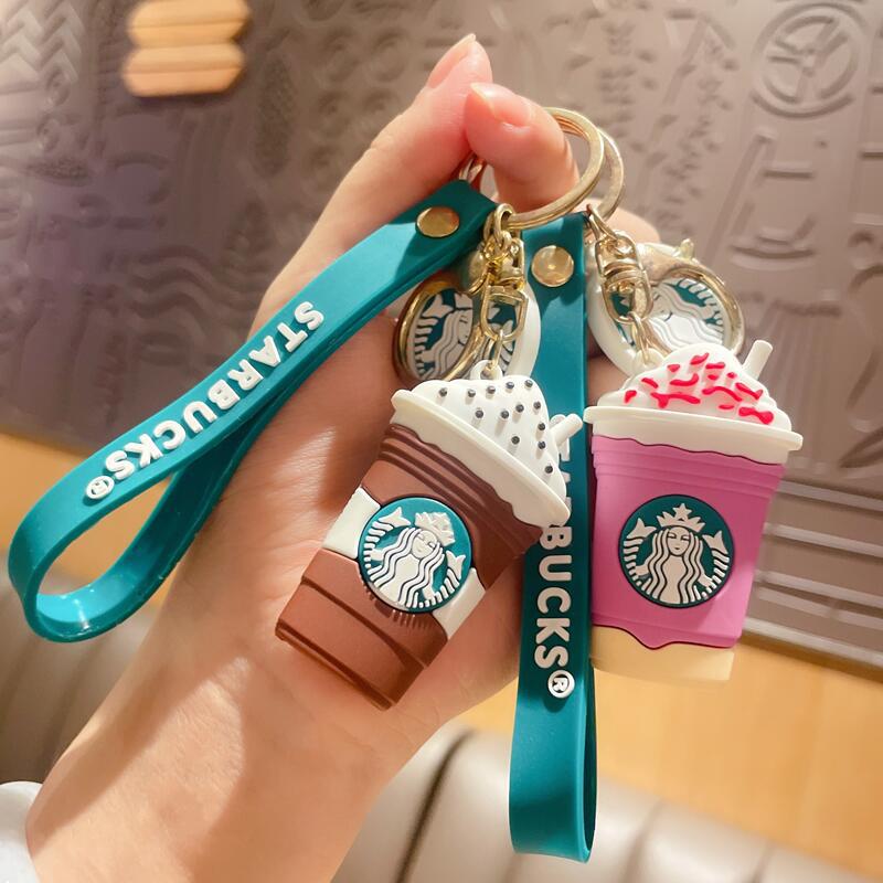 创意星巴克奶茶杯钥匙扣汽车挂件可爱包包挂饰礼品娃娃机厂家批发