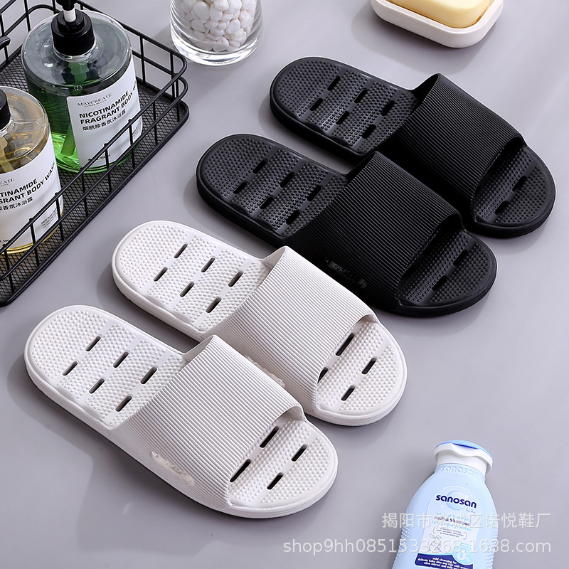 Slippers Men's Summer Bathroom Bath Quick-Drying Household Non-Slip Leaking Hollow Hole Men's Sandals Women's