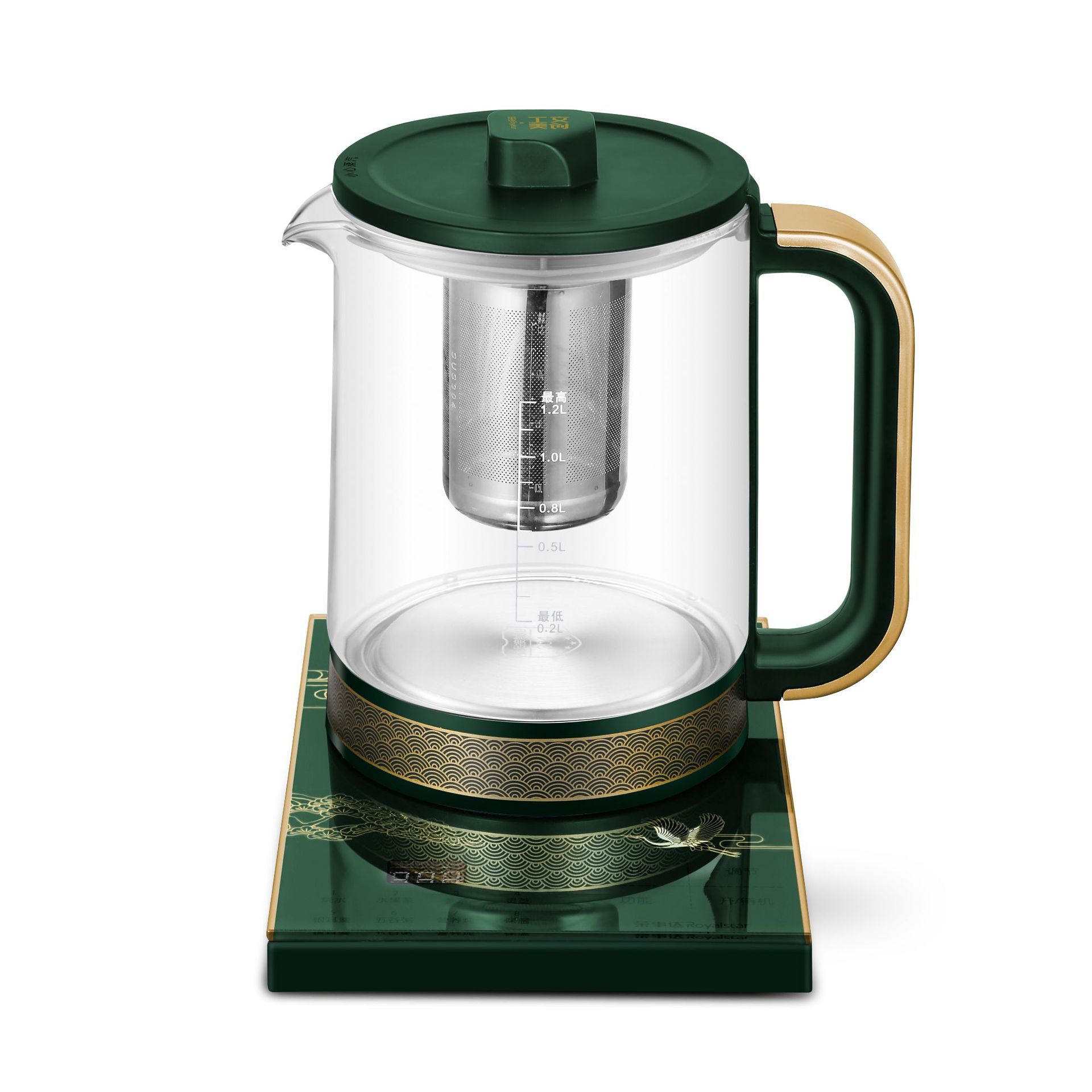 荣事达养生壶全自动加厚玻璃煮茶器电热烧水壶花茶壶煎药壶