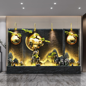 假山水幕墙流水墙屏风喷泉风水轮办公室别墅庭院会所景观摆件批发