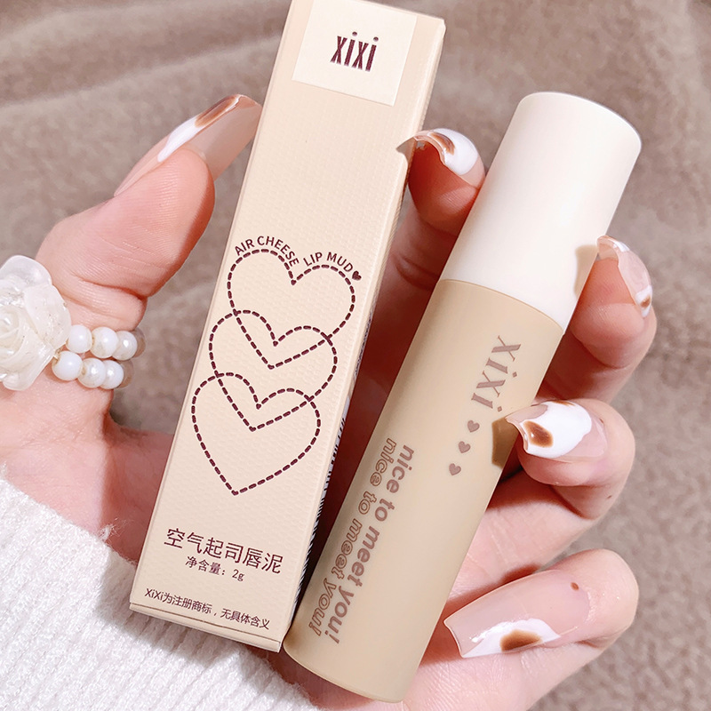 Xixi Air Cheese Lip Mud Matte Finish Lip Lacquer Student Cheap Lipstick Does Not Fade and Looks Good D-557