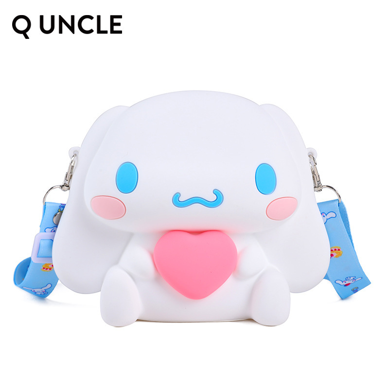 Sanrio Big Ear Dog Cute Cartoon Mobile Phone Bag New Children's Shoulder Crossbody Silicone Coin Purse Keychain