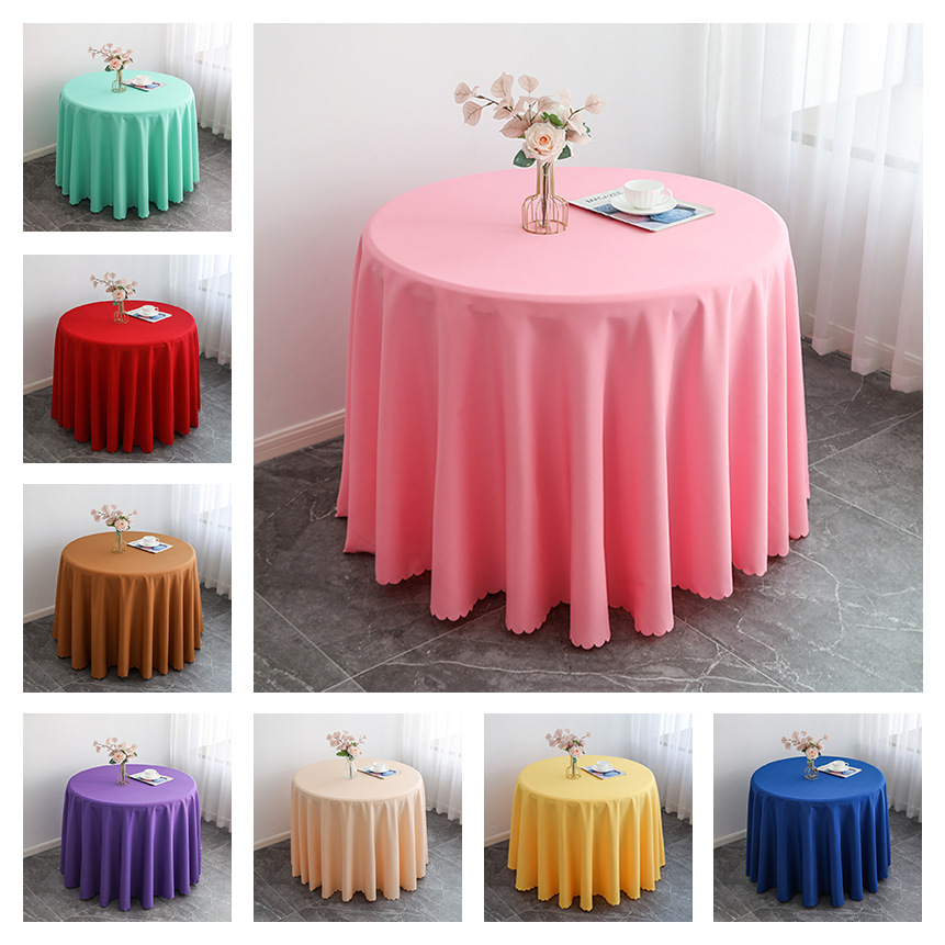 Wholesale Hotel Meeting Wedding Banquet Home Nordic Style Hot Tablecloth Solid Color round Tablecloth Polyester Tablecloth