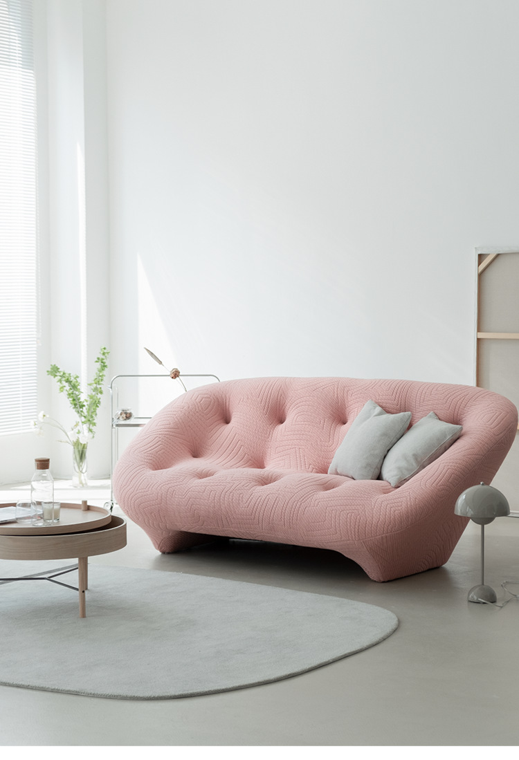 意式简约沙发设计师样板房家具创意弧形沙发月亮工作室异形沙发