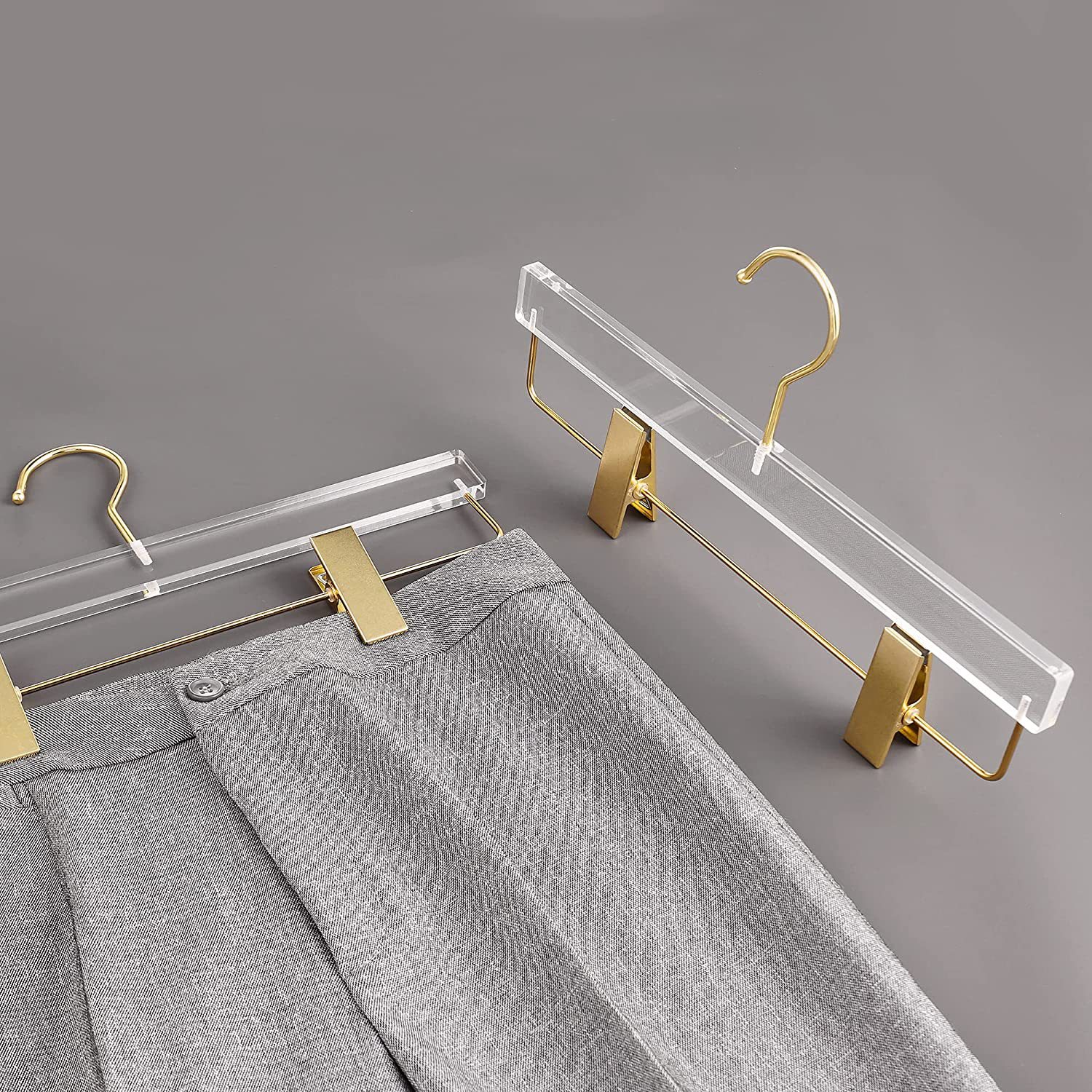 亚克力裤架有机玻璃服装店婚纱吊线裤夹婚纱无痕裤子裙子裤架衣撑