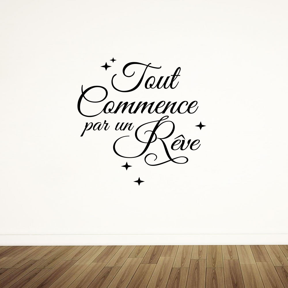 tout星星英文字母箴言家居卧室书房背景装饰可移除贴纸ph1684